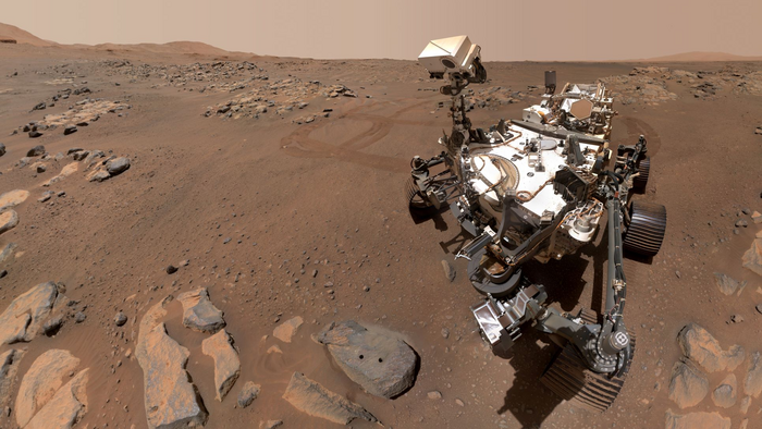 Water-altered rocks discovered on Mars, stored for return to Earth by Perseverance rover selfie