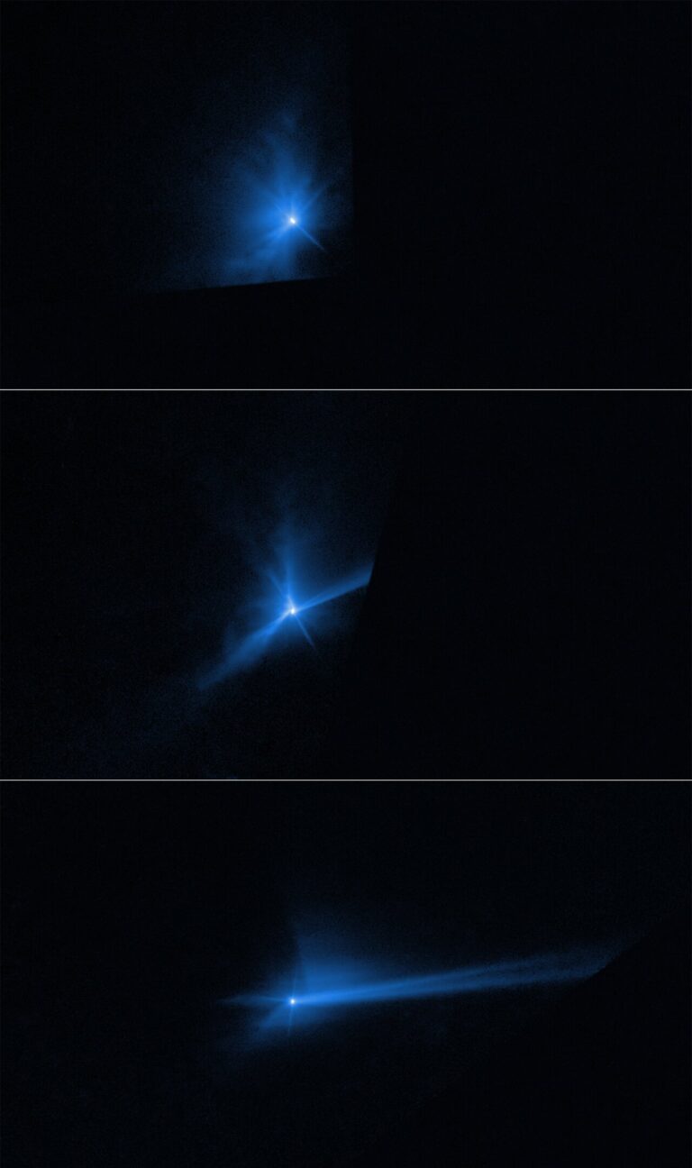 Hubble captures movie of DART asteroid impact debris Hubble captures DART asteroid impact debris