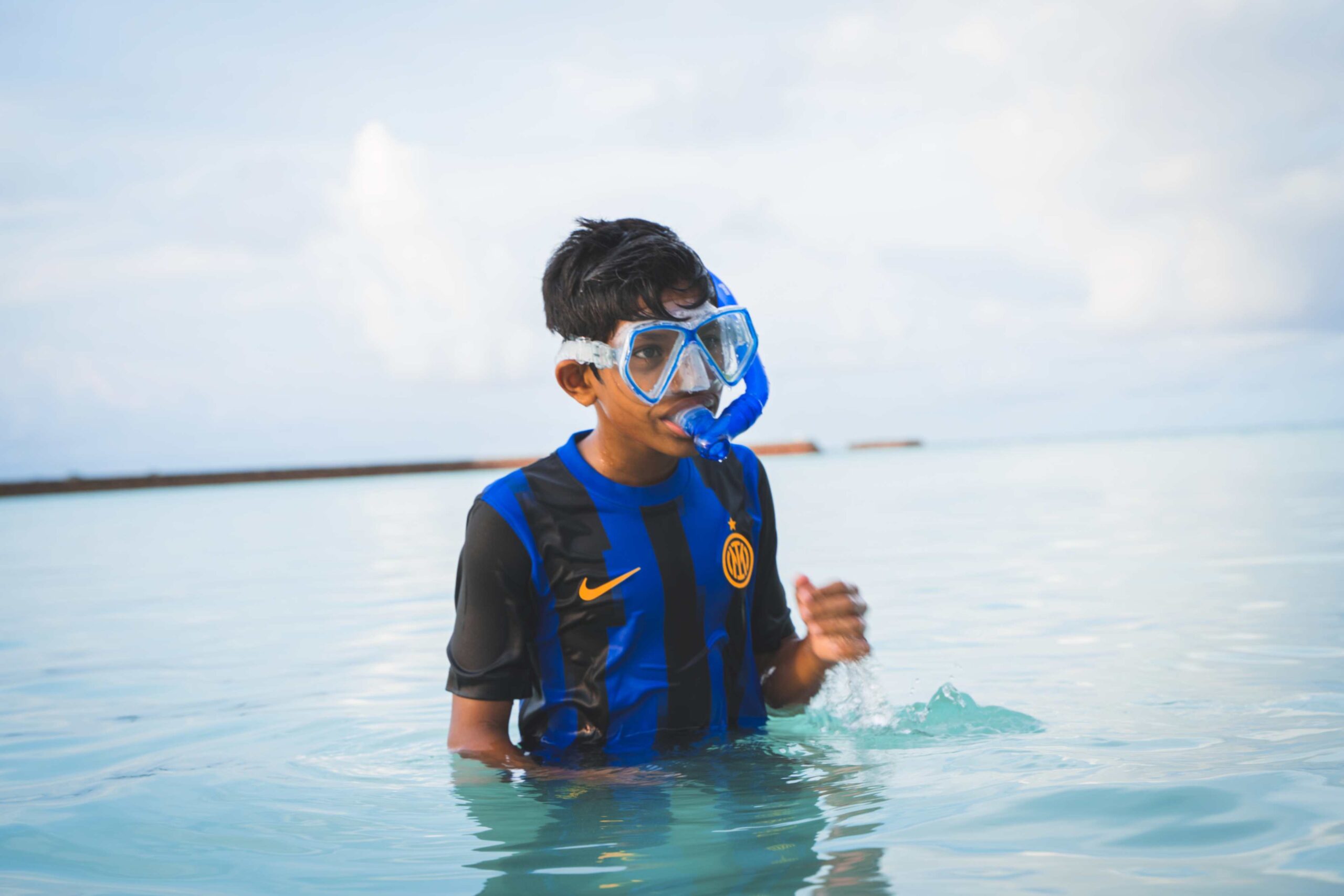 Playing with Corals Prova acquaticità di un partecipante al progetto