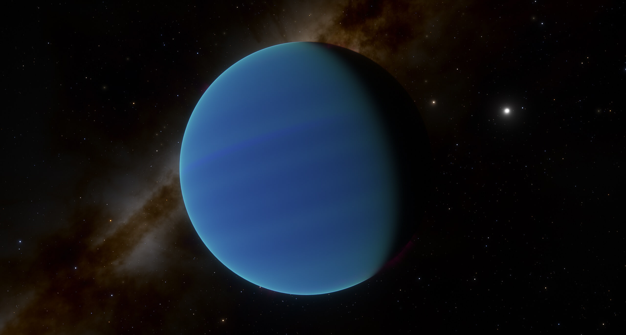 Rappresentazione artistica dell'esopianeta ghiacciato Kepler-10c, osservato dallo spettrografo HARPS-N installato al Telescopio Nazionale Galileo (TNG). Crediti: INAF